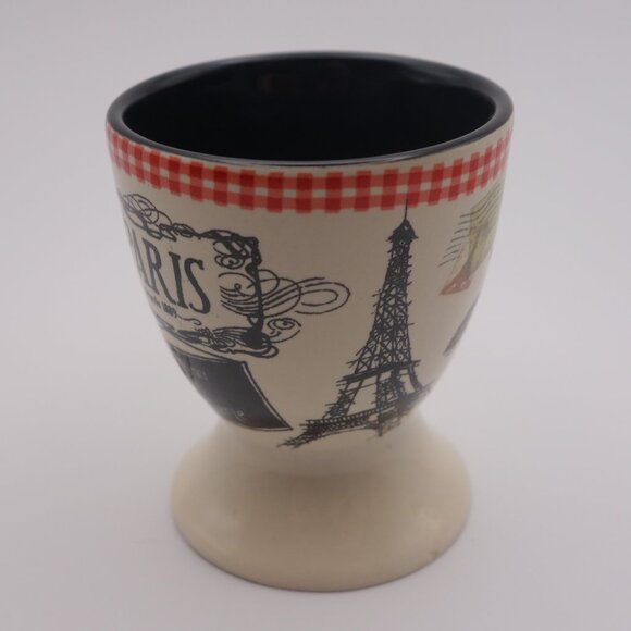 Paris depuis 1889 Au Menu ou A la Carte Tour Eiffel Ceramic Egg Cup - Picture 3 of 10